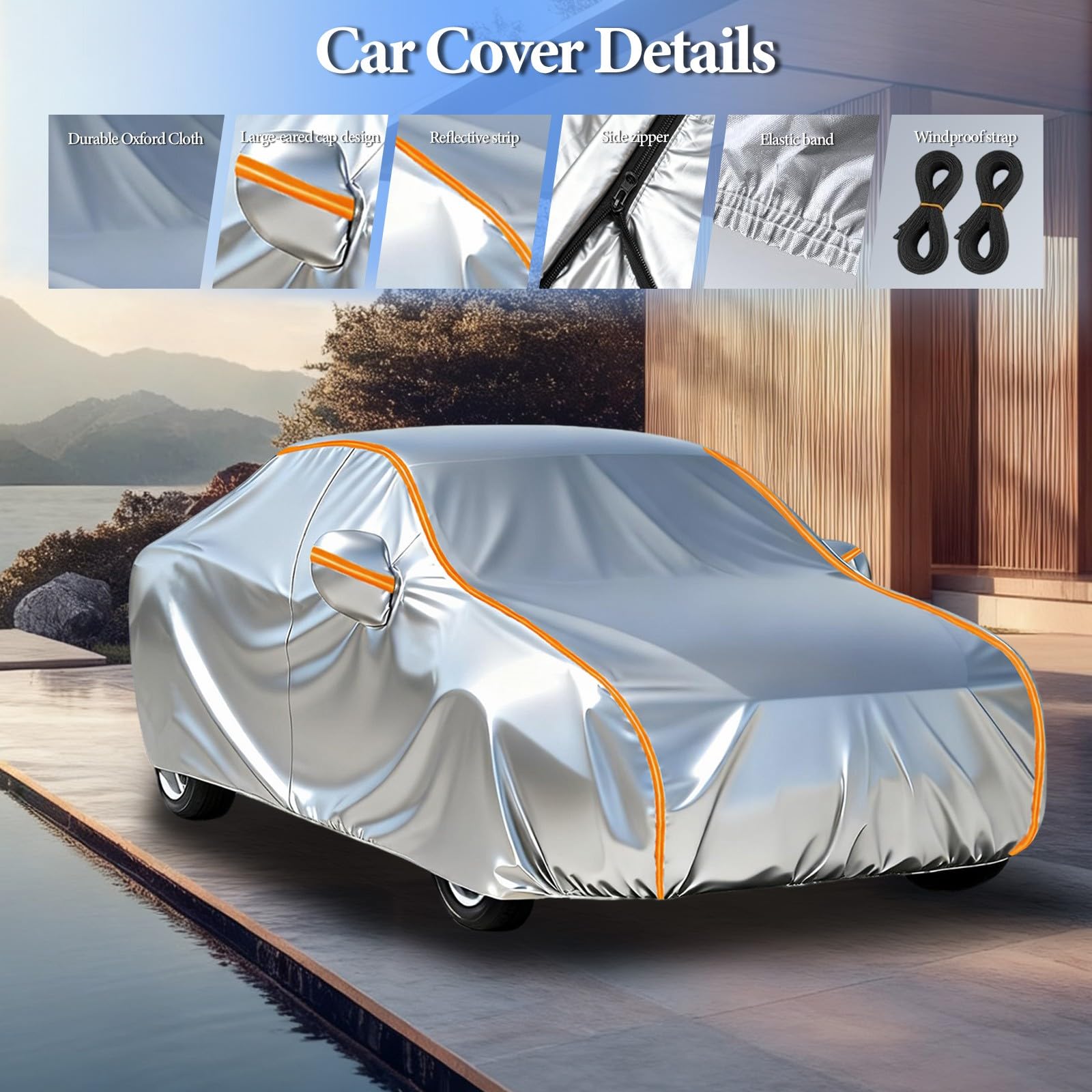 Fundas De Coche para Ford Transit Custom Nugget/Kombi L1 Van 2023-2025, Anti-UV, Resistente Al Polvo Lluvia Nieve protección para Todo Tipo de Clima