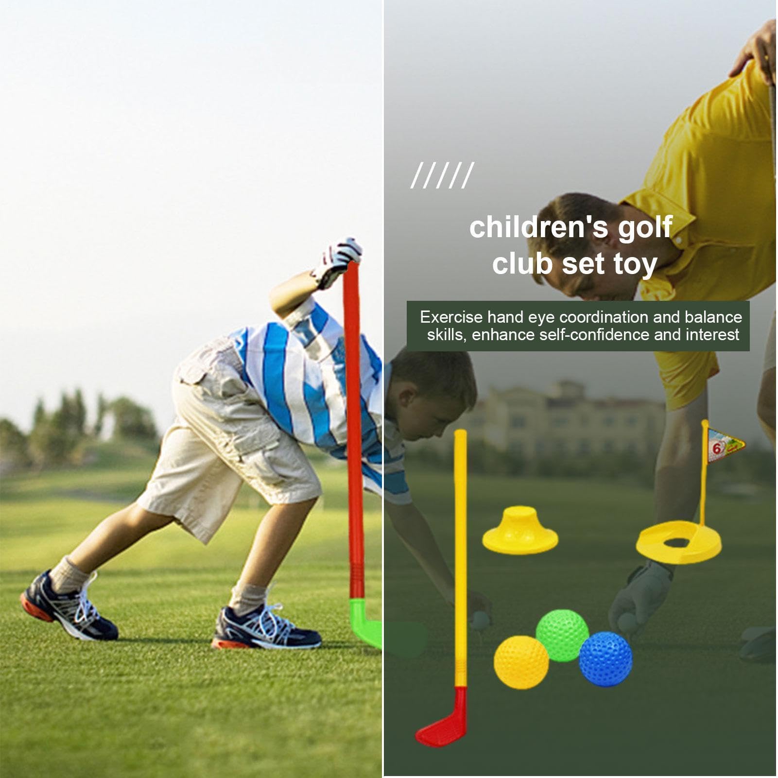 Juego de Golf para niños pequeños | Juego de Juguetes de Golf portátil para niños - de Juguetes de interacción Entre Padres e Hijos para pequeños, para césped, jardín, Patio