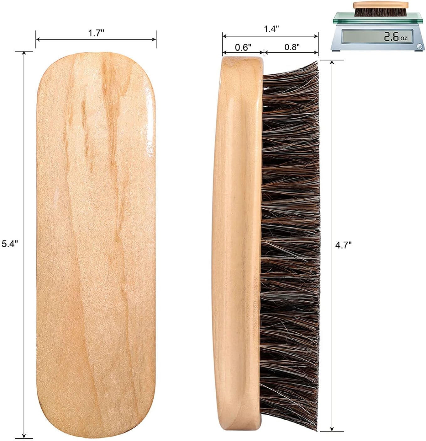 a amvontz Suede Shoe Brush Cleaning: Soft Buffing Bristle Swayed Small Complete Wooden Natural Large Refreshed Way Jacket Hair Horse Leather Shine Nubuck Sneakers Polish Horsehair