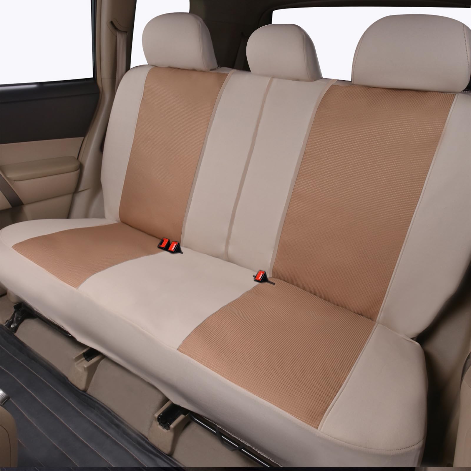 Flying Banner Maglie e Broccato Universale Coprisedili Auto Sedili con Airbag laterale (Beige)