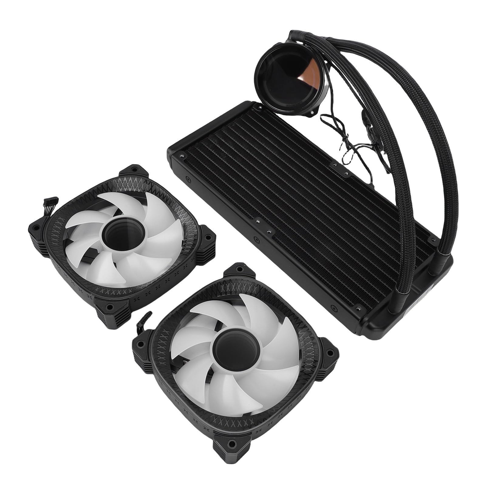 Fockety Raffreddatore CPU a Liquido ARGB, di Raffreddamento a Liquido AIO da 240 Mm con Schermo LCD da 2,2 Pollici Display della Temperatura Doppie Ventole PWM Funzionamento Silenzioso Tecnologia a