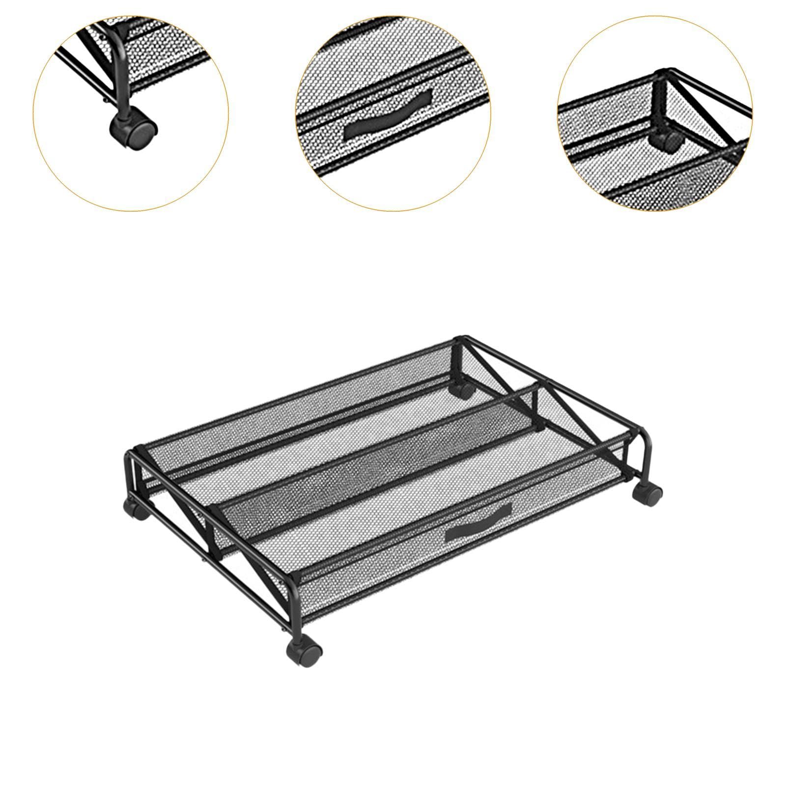 perfk Organizer portascarpe sottoletto, Facile da riporre, Contenitore portaoggetti Portatile Mobile e Girevole per Scarpe Oxford