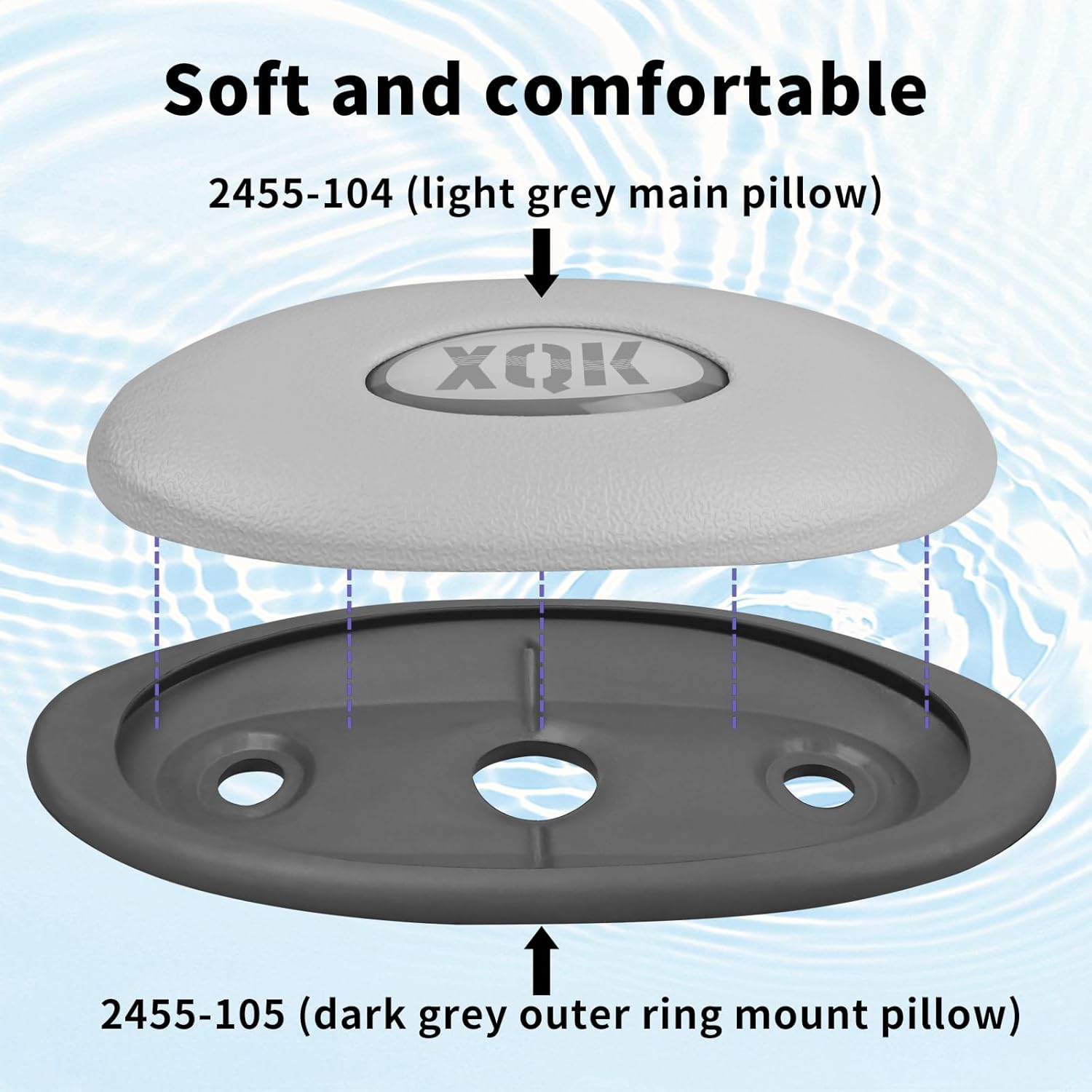 4 Pack 2472-826 Oval Pillow Insert & Back Mount Compatible with Jacuzzi J-300 Series Hot Tub 2007-2013, J-300 Hot Tub Spa Pillow Replacement, Comfortable Headrest Cushion Make Spa More Relaxation