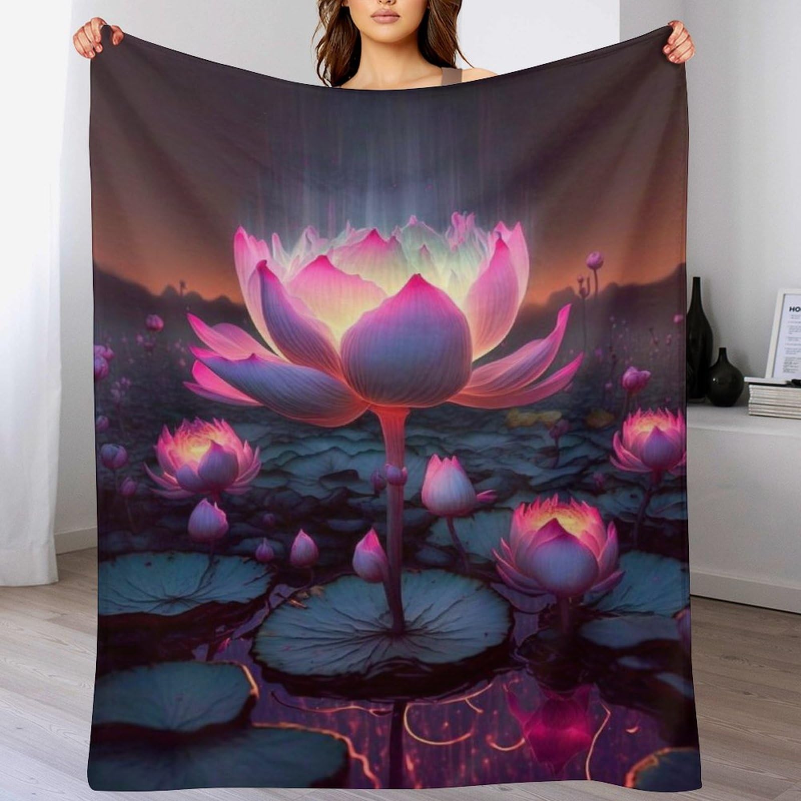 Plaid lotus 3D pour des moments cocooning et de détente sur votre canapé