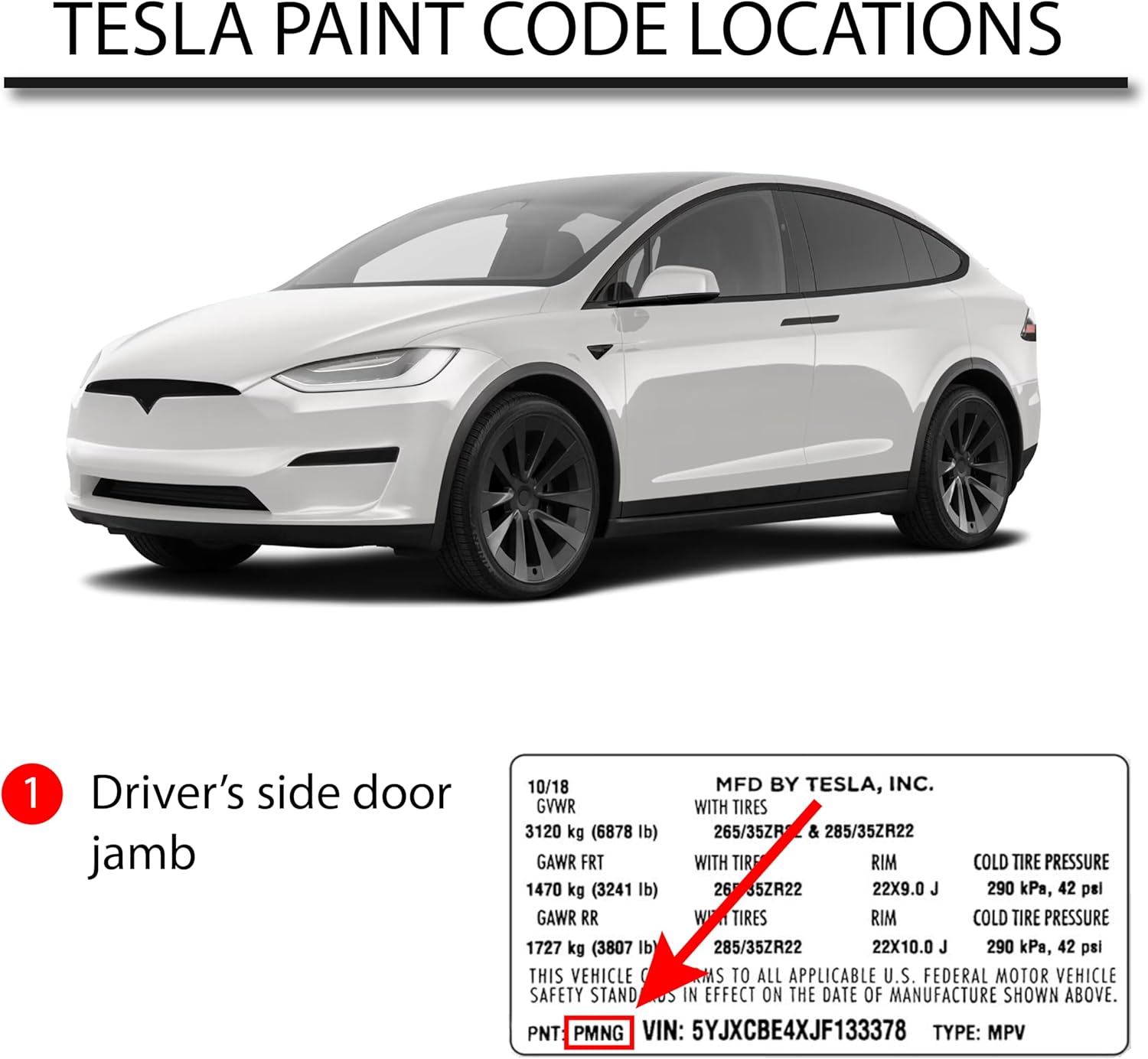Automotive Paint for TESLA PMSS, San Simeon Silver Pearl, 11oz Aerosol