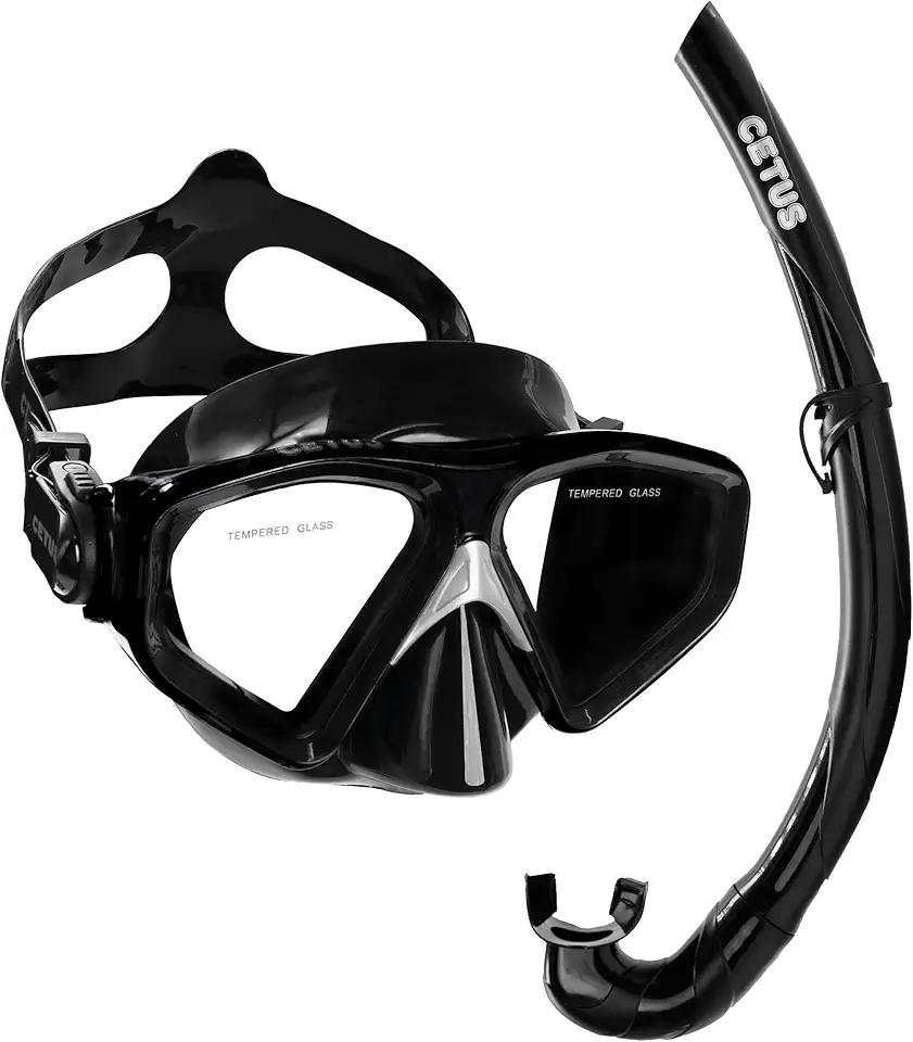 Kit de Mergulho Máscara+Respirador Cetus Rapallo Fun - Preto