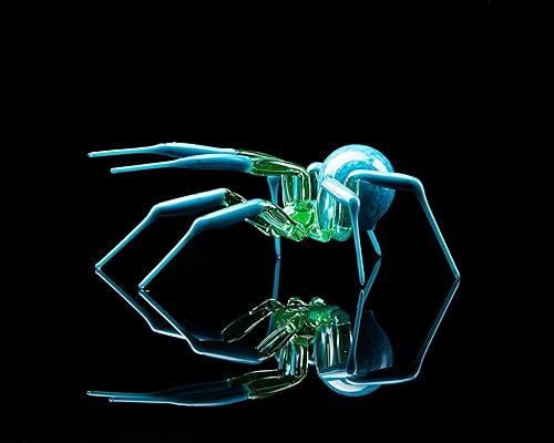 Miniatura 4 de Figura de araña de vidrio - Arte de vidrio de uranio hecho a mano (turquesa)