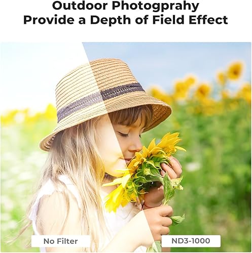 Miniatura 4 de K&F Concept Filtro ND variable de 2.165 in ND3-ND1000 (1.5-10 paradas) Filtro de lente de densidad neutra con 24 recubrimientos multicapa para lente