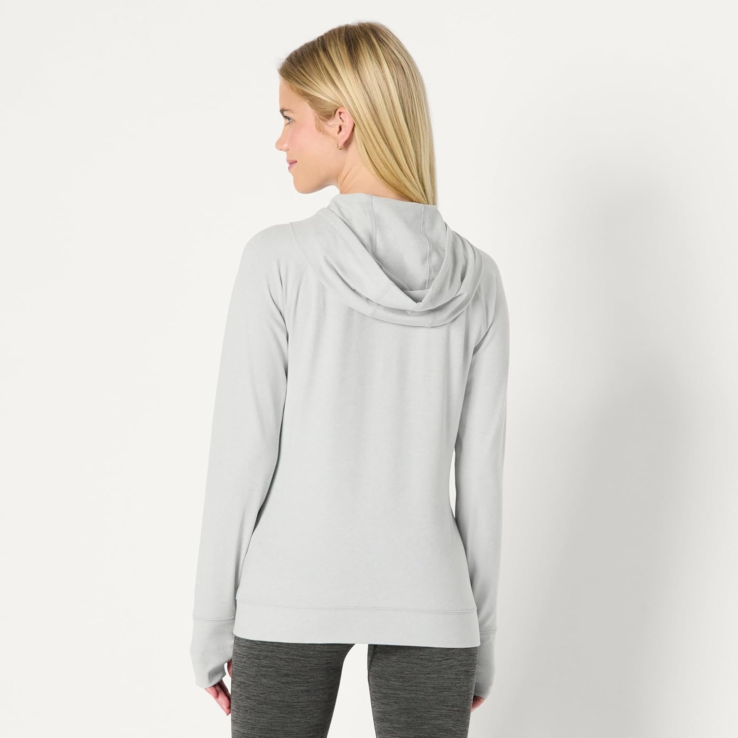 Amazon Essentials Women's Athletic Soft Performance Lightweight Zip Up Workout Hoodie Jacket, Space Dye - Image 3