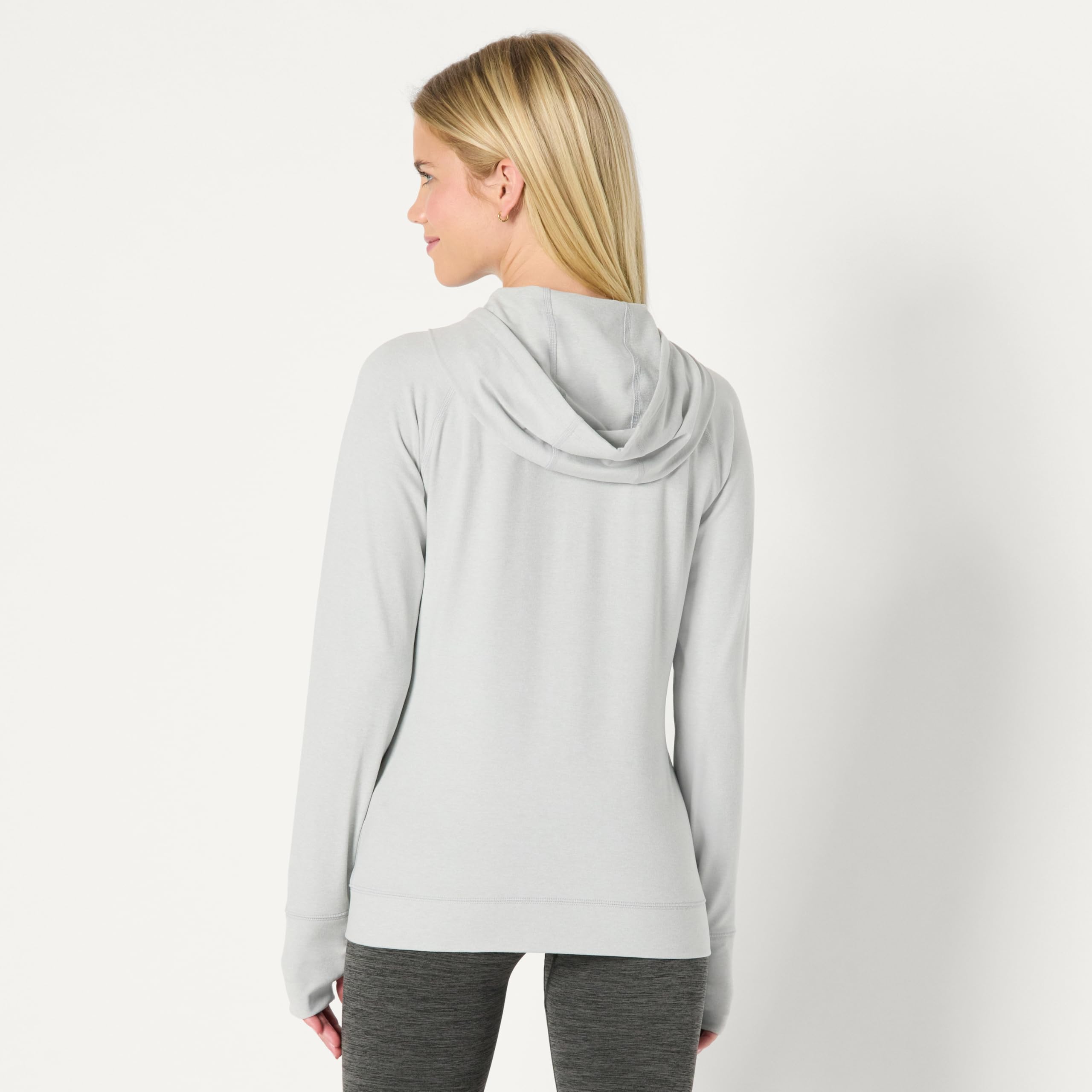 Amazon Essentials Chaqueta Deportiva Larga con Capucha y Cremallera, Ligera, Suave y de Alto Rendimiento Mujer
