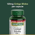 NATURE'S BOUNTY Gingko Biloba, 120 mg, Value Size, 180 Capsules, 78.5 g | Helps to Enhance Cognitive Function, Helps to Support Peripheral Circulation, For Adults, 180 Capsules