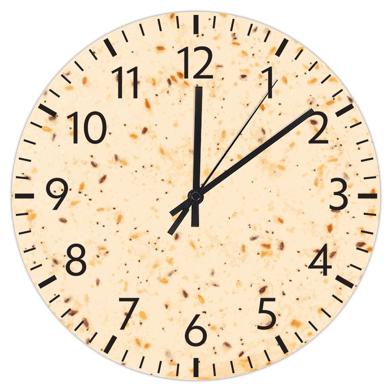 Horloge ronde en PVC Burrito de 30,5 cm pour la décoration murale du salon