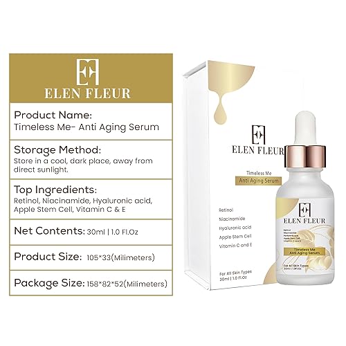 Miniatura 7 de ELEN FLEUR Suero de colágeno con retinol Suero facial hidratante y reafirmante con ácido hialurónico, niacinamida, vitamina C y E Promueve una