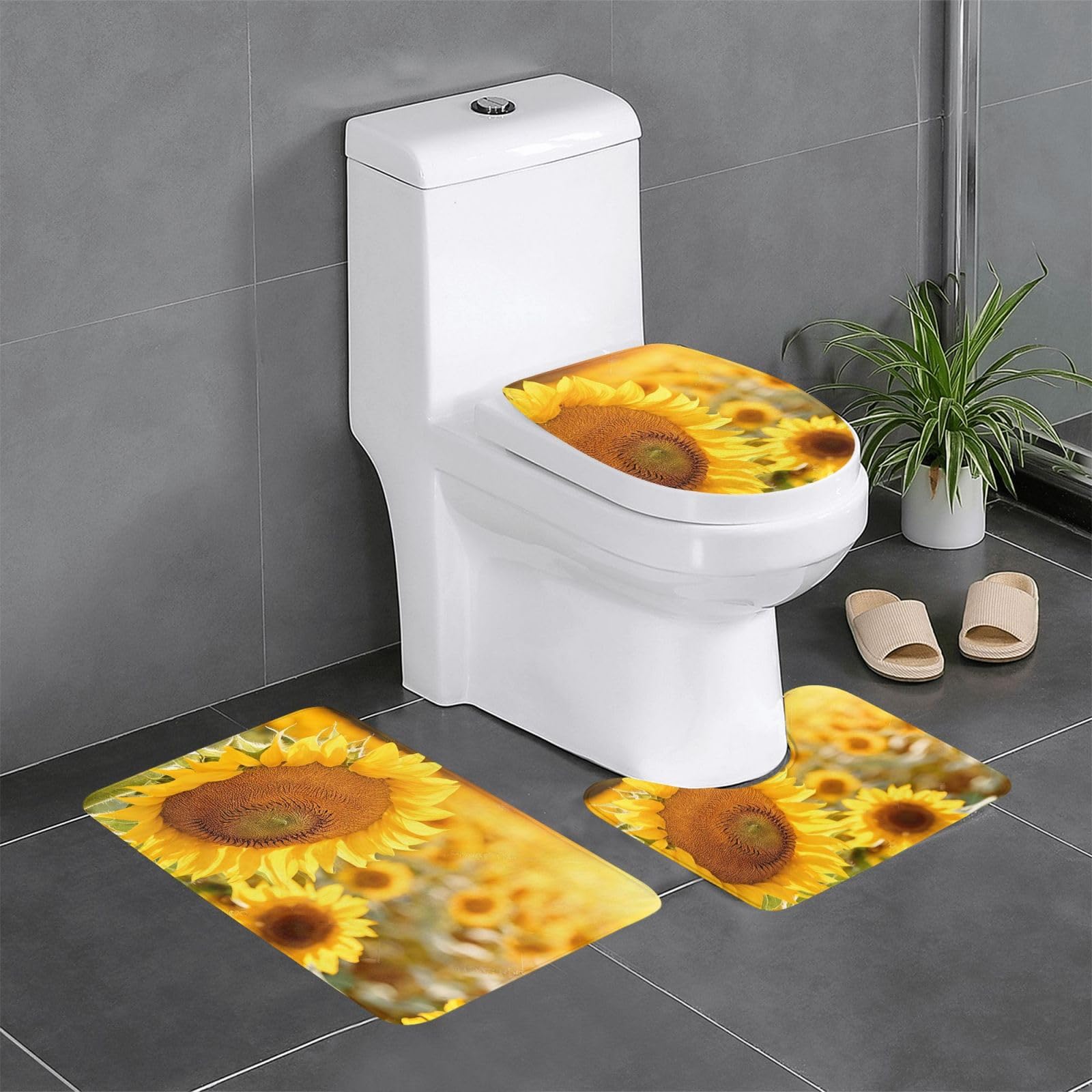 Tapis de salle de bain tournesol pour réveiller la décoration du sol