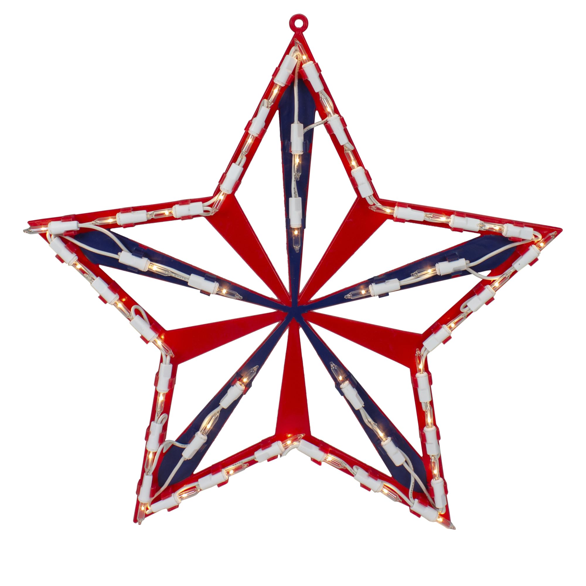 Northlight Lighted 4th of July Star Window Silhouette Decoration, Red White and Blue, 14 Inches