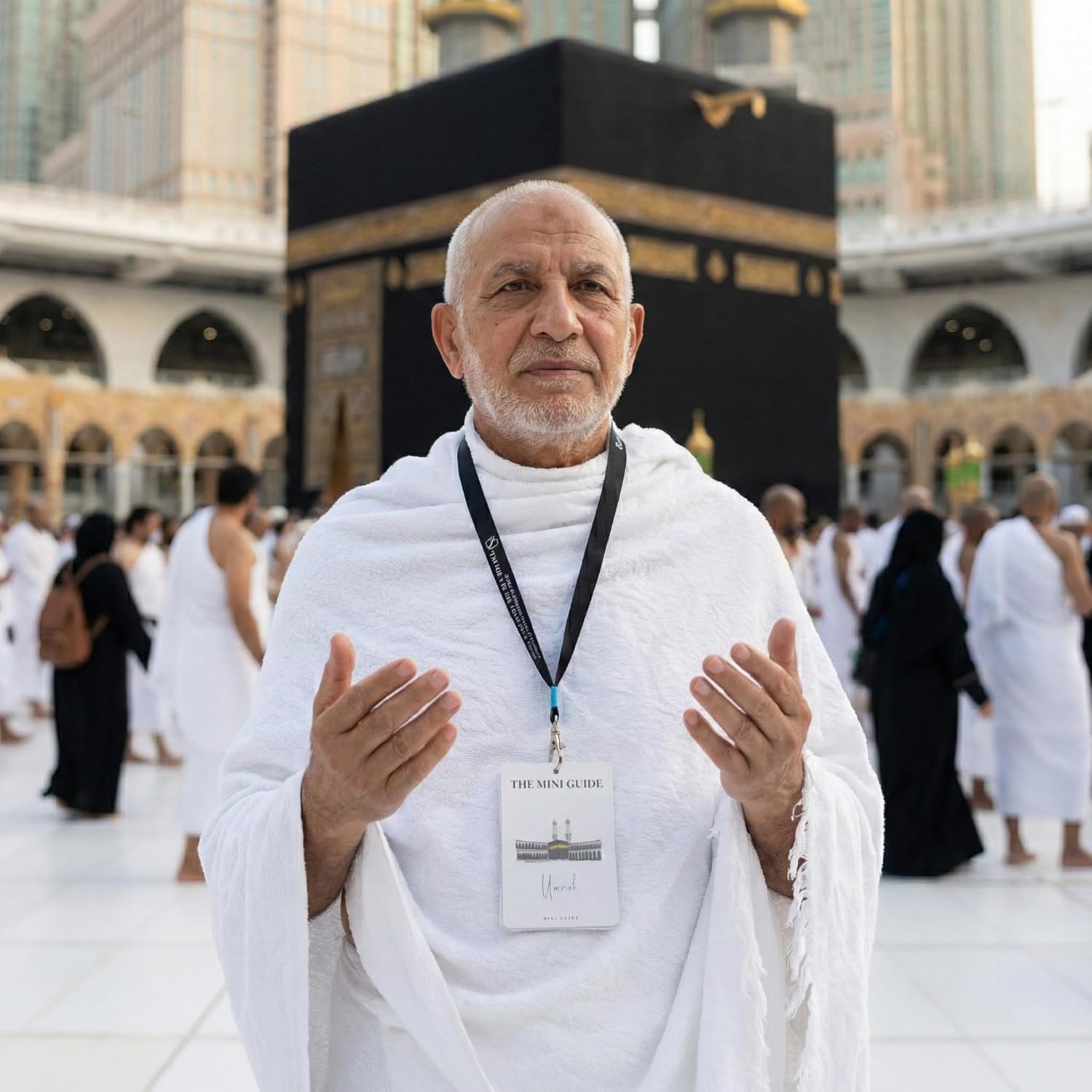 SweetNeedle Premium Terry Weave Ihram Ehram Ahram Towels Set for Men - Non-Stitched, Soft, Lightweight, Absorbent, Travel-Friendly| Hajj & Umrah Gift Pack with Fanny Pack, Tasbih & Dua Card