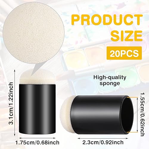 Miniatura 2 de Prasacco 20 esponjas para dedos, esponja para pintar con dedos, esponja de dibujo para manualidades, esponjas de pintura para pintura, esponja