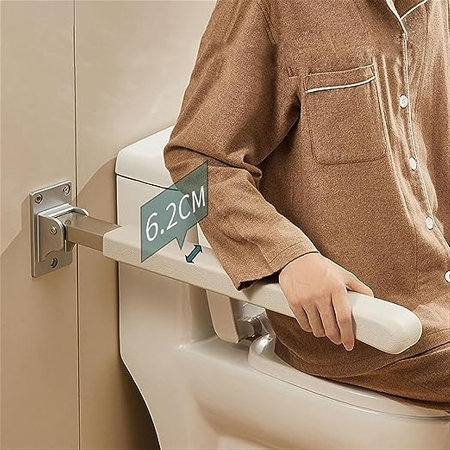 Barra de Seguridad para el baño abatible, Asidero Ducha Antideslizante Acero Inoxidable Barra Abatible Baño Minusválido, Rotación Vertical de 90 °, para Ancianos y Discapacitados (Color : A)