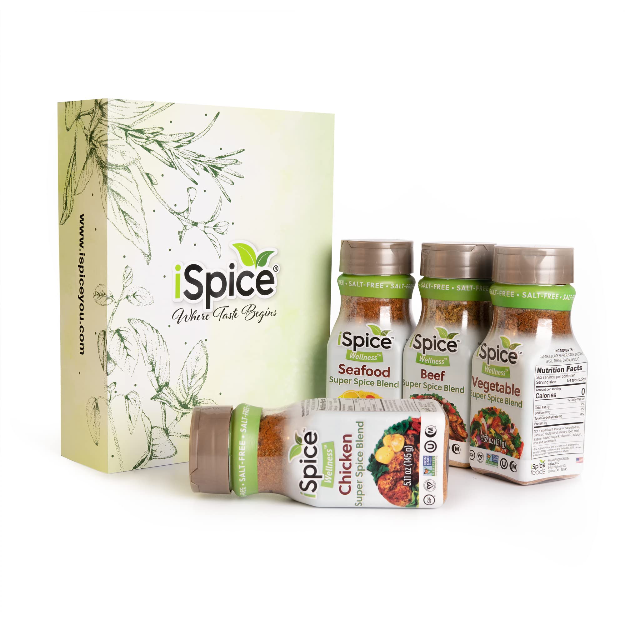 iSpice - Salt-Free | Sugar free | 100% Pure Wellness Salad Seasoning Fat Free Super Spice Blend | All Natural | Ready to use as is | No preparation is necessary (4 pack keto bundle)