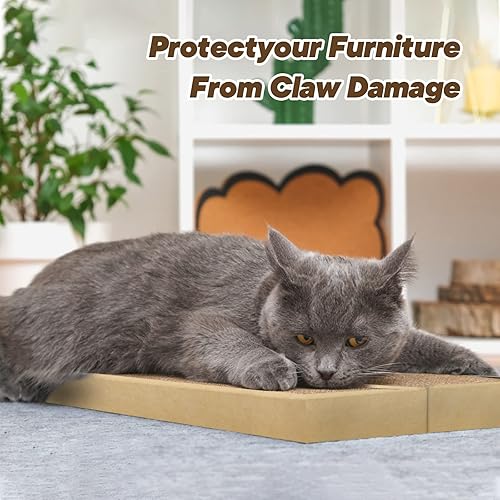 Miniatura 8 de HappyFreeSX Almohadilla de rascar para gatos empalme Rascadores de gatos para gatos de interior, almohadilla rascador de gatos, cartón rascador de