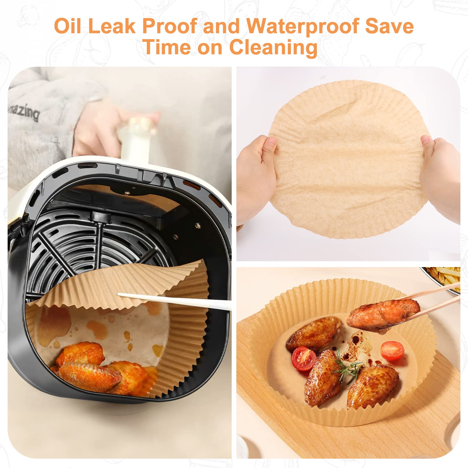 Talifoca Air Fryer Baking Paper - 100 Sheets -7 Talifoca Air Fryer Baking Paper - 100 Sheets -7