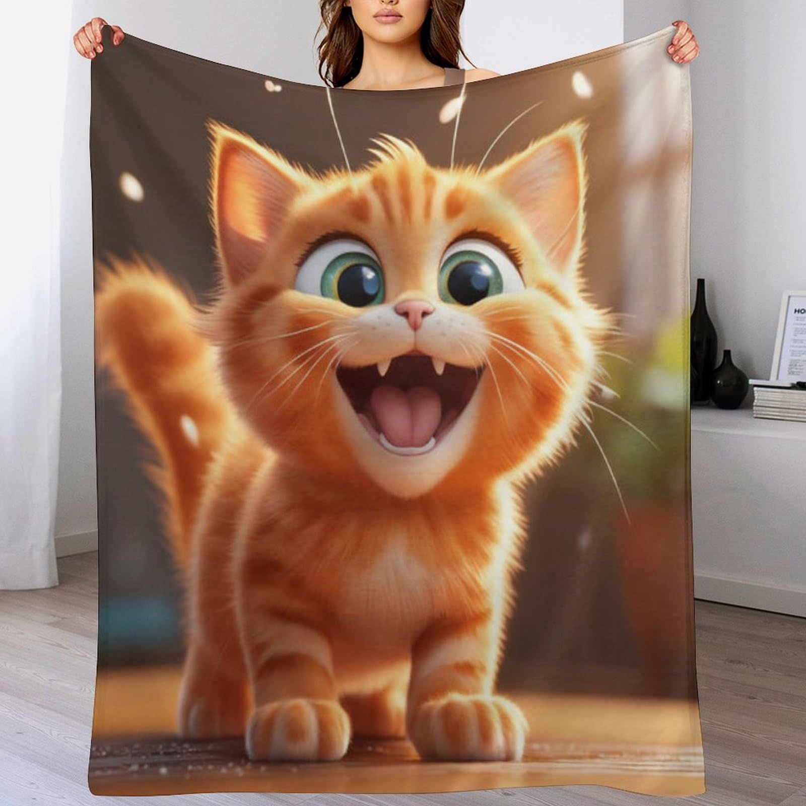 Couverture chat mignon pour lit et canape : l'accessoire indispensable de vos soirees
