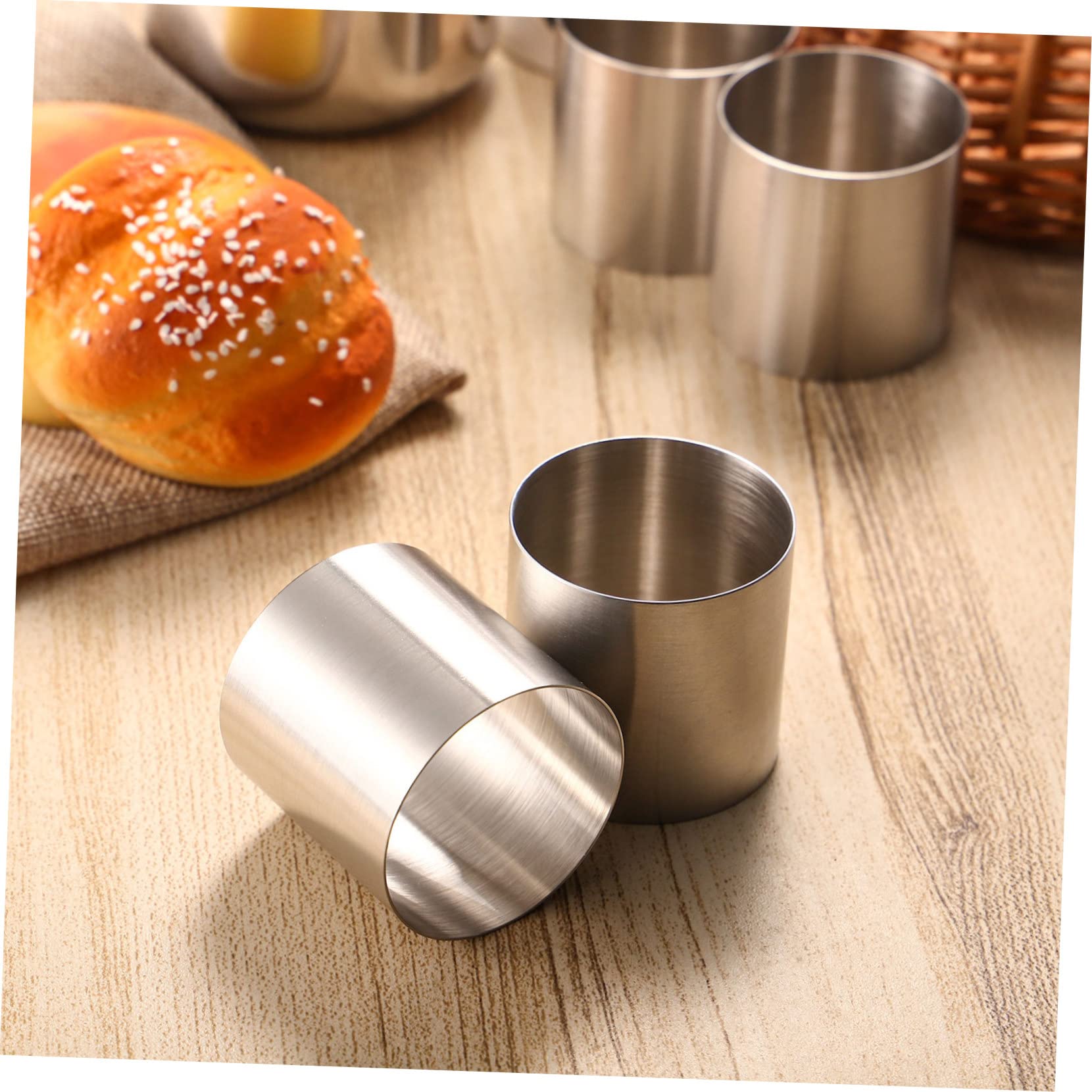 Hemobllo Moldes Para Pasteles y Mousse 8 Unidades, Acero Inoxidable Ecológico, Reutilizables, Perfectos Para Postres y Repostería Diy