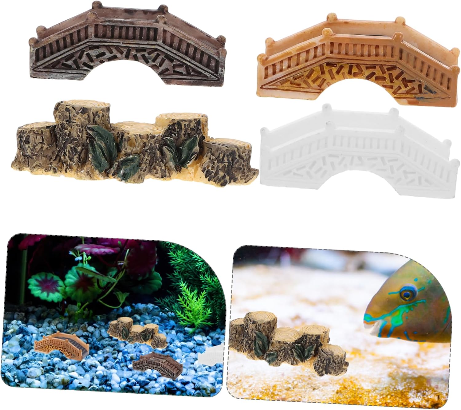 Sosoport 20pcs Micro Landscape Adornment Mini Garden Arch Bridge Miniature Plastic Bridge Model Outdoor Garden Decor