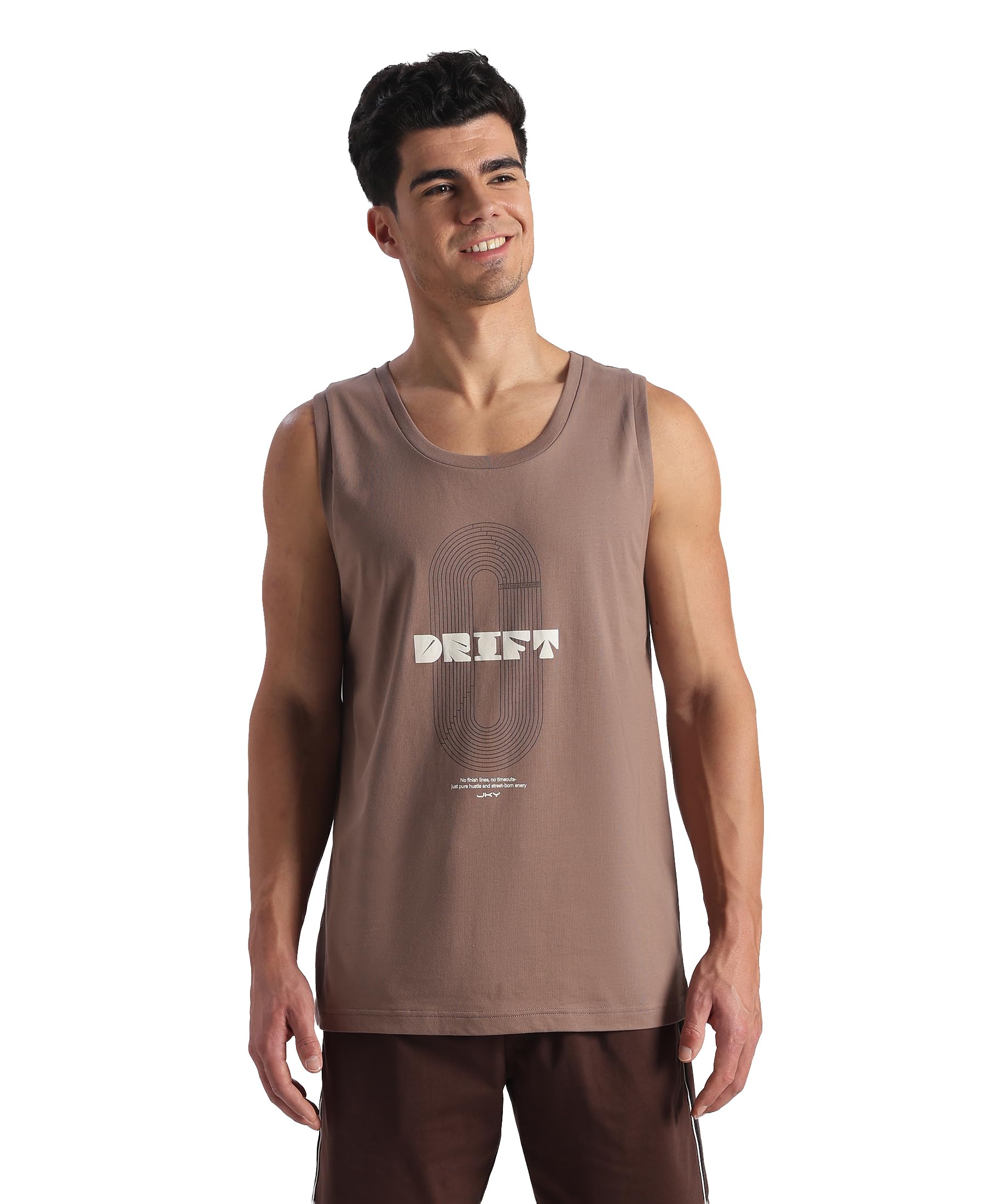 9928 Men Super Combed Cotton Rich Graphic Printed Tank Top_Desert Taupe_M-image-42