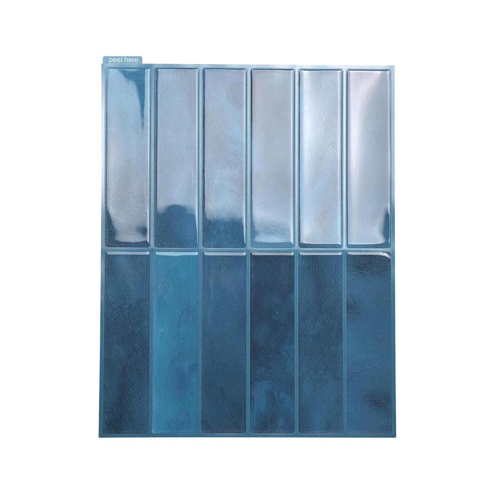 Tarwanear Blue Stick on Tiles for Bathroom Kitchen Peel and Stick Wall Tiles Self Adhesive Tile Sticker on Sheets Waterproof Splashback Decals for Home Decor,10 Sheet 11.42"×9.06"