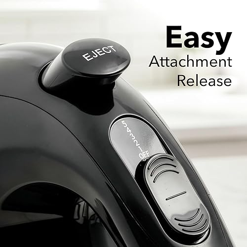 Miniatura 6 de OVENTE - Batidora de mano eléctrica de 5 velocidades con varilla de mezcla de acero inoxidable, estuche de almacenamiento a presión, motor portátil