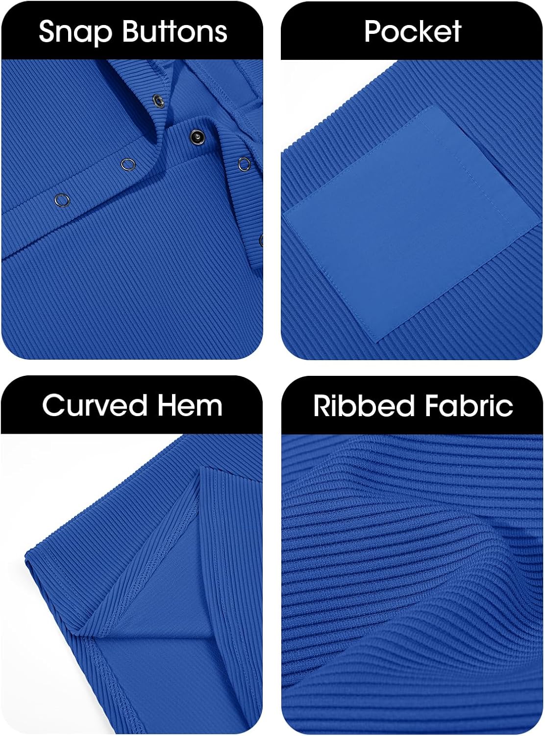 Fisoew Womens Cropped Sweatshirts Casual Henley Neck Snap Button Long Sleeve Ribbed Loose Fit Fall Crop Tops - Image 5