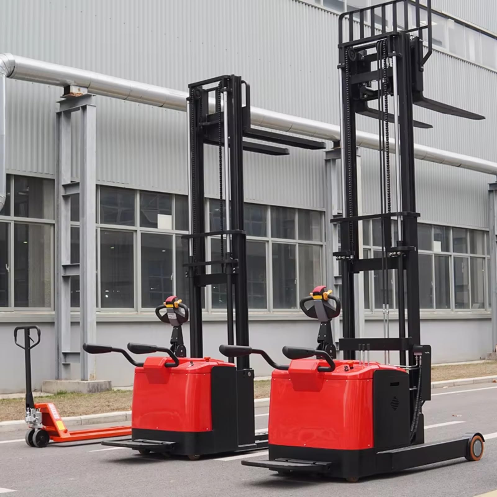 Apilador eléctrico manual de 1000 kg, 1500 kg, 3000 mm, altura de elevación, equipo de manejo de almacén para gestión de bienes de fábrica y elevación de materiales