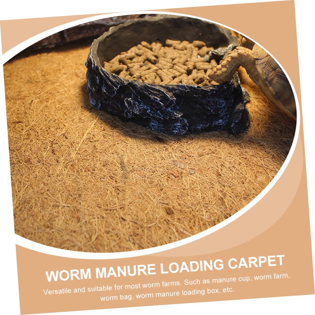 Jute Fiber Worm Blanket for Worm Farms Lizard Terrarium Cushion Manure Loading Pad for PET Containers Sturdy Non-Slip Design