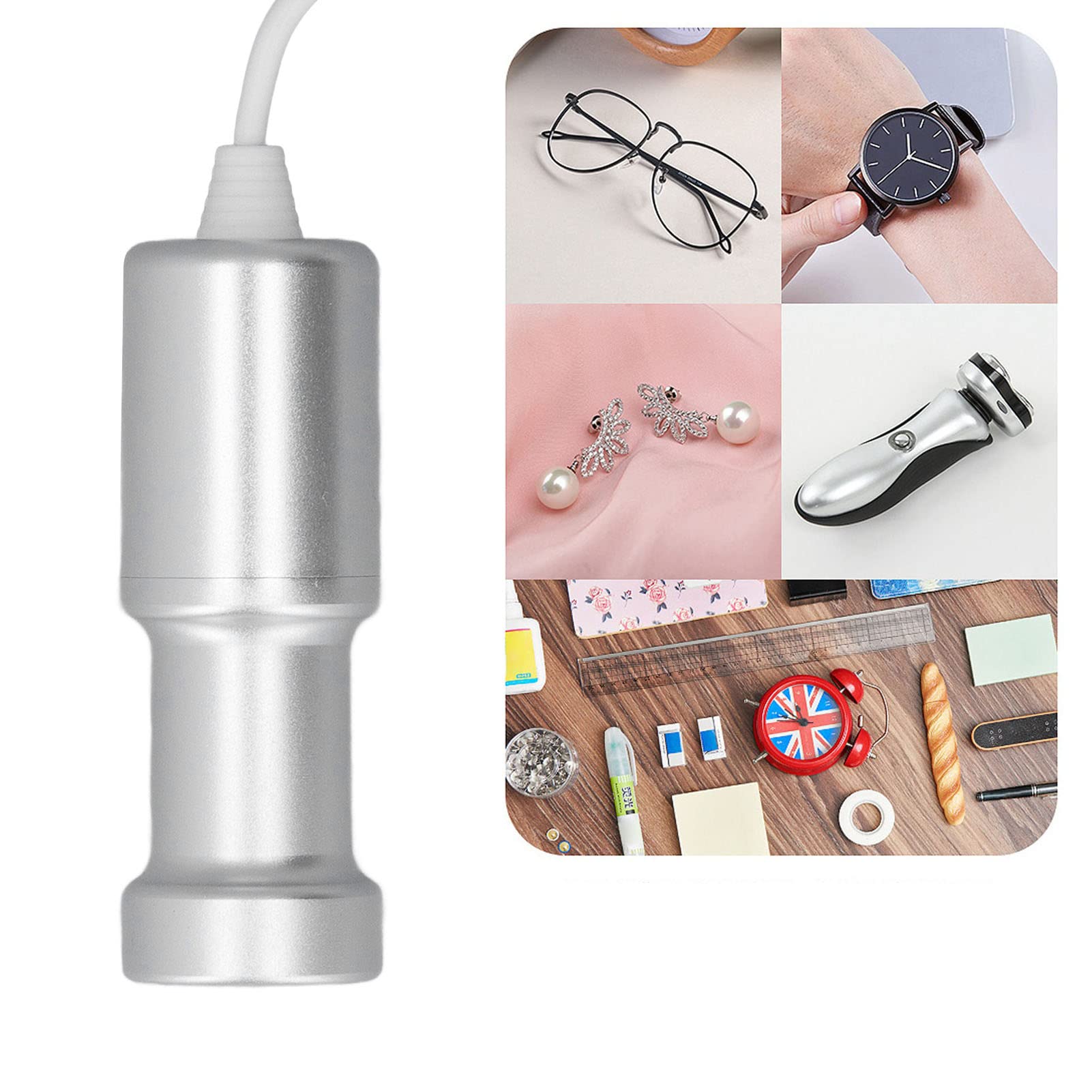 Detergente per Gioielli Ad Ultrasuoni Mini Pulitore Ad Immersione per Uso Domestico Portatile Ea Basso Rumore