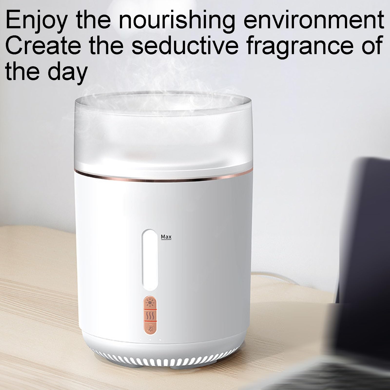Umidificatore con doppia uscita nebbia, lampada aromatica silenziosa per interni e protezione di spegnimento automatico, per camera da letto e ufficio