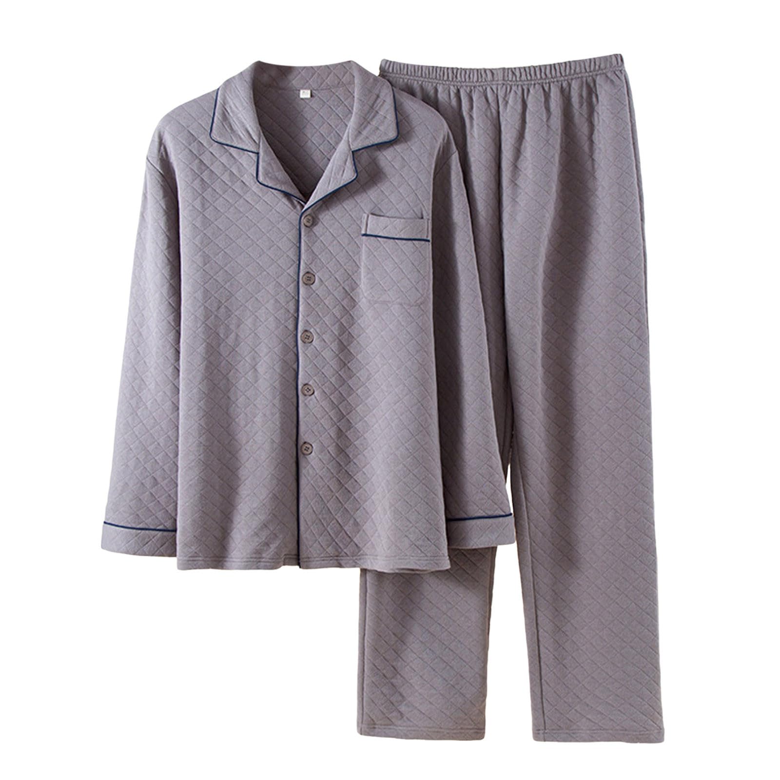 Pantalon thermique pour homme 2026 - Pyjama d'hiver chaud en polaire - Vêtement de nuit confortable à manches longues - Tenue pour temps froid - Confort intérieur - Été