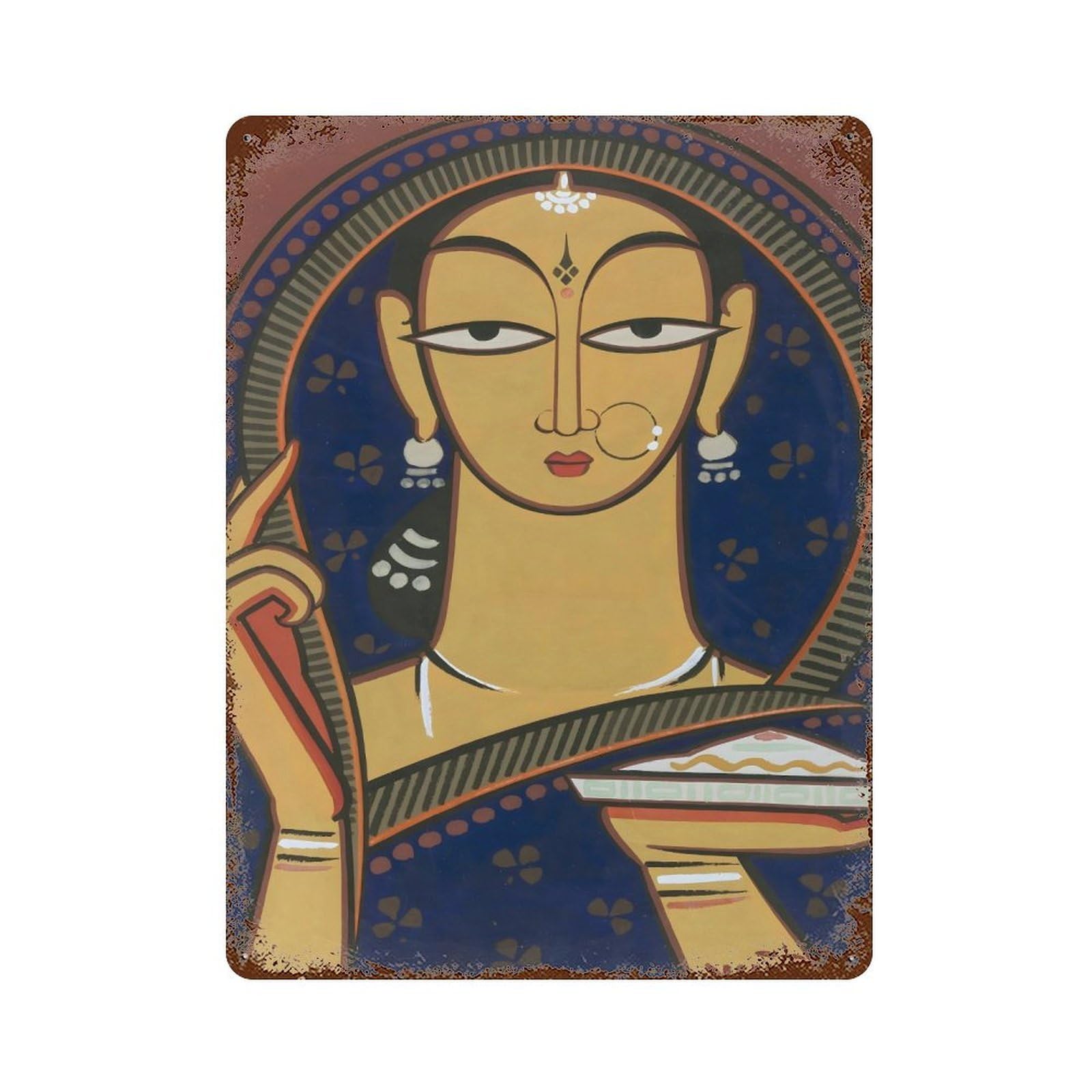 xiaoxiaoshen Indian Painters Jamini Roy (5) Wall Decor Art Metal Tin Poster Modern Home Decor Art Home Bar Shop Decorations Vintage Sign 40x30cm