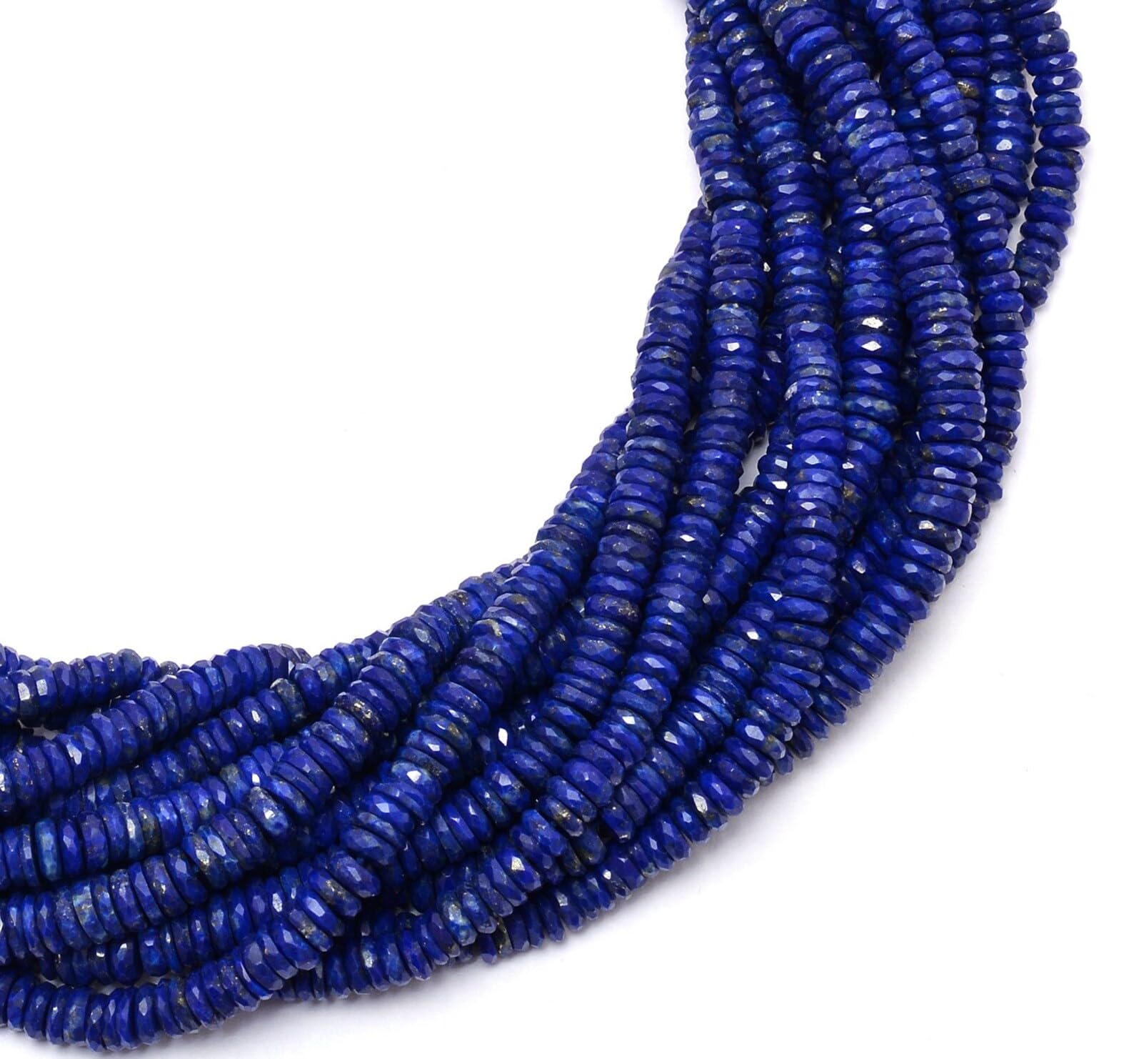 Naturalne koraliki dystansowe Heishi AAA+ Lapis Lazuli 5-6 mm, niebieskie kamienie szlachetne, moneta, opona, koraliki, 33 cm, do produkcji biżuterii, bransoletek i naszyjników
