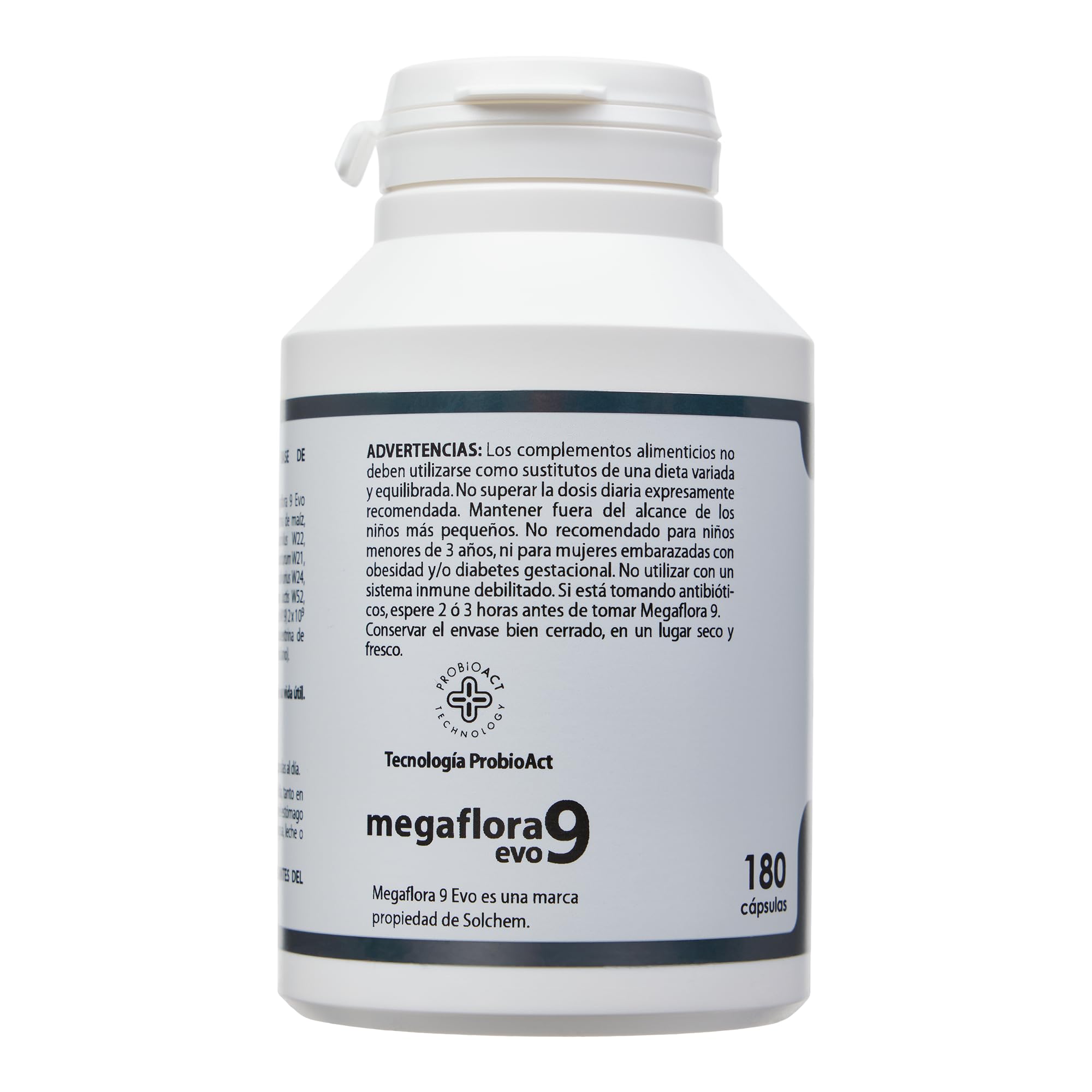 Equisalud - Microbiota Megaflora 9 Probióticos y Prebióticos 180 Cápsulas - para Flora Intestinal, e Hinchazón Abdominal