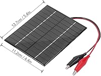 Vista 6 de Panel solar de 2 W y 12 V, cargador de panel solar de polisilicio, sólido, resistente al viento y a la nieve para luces solares de césped, luces