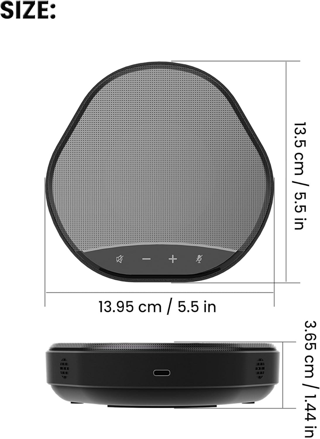 Conference Speaker and Microphone, 360° Enhanced Voice Pickup with 2 AI Mics, Echo & Noise Reduction, USB-C Plug & Play Speakerphone for Zoom Skype Teams Calls, for Home Office and Meeting Room - Image 7