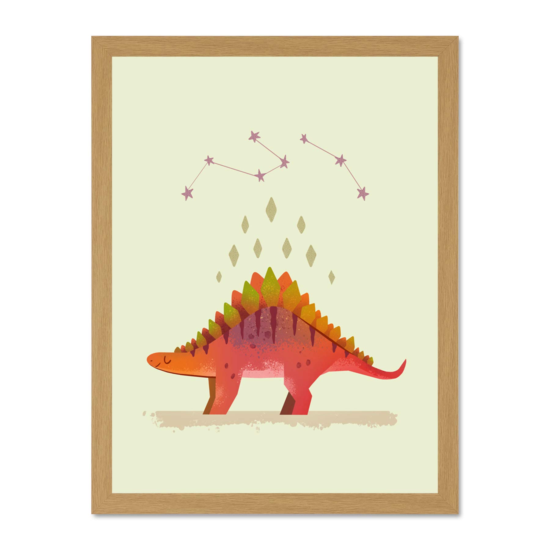 Wee Blue Coo Dinosaur Stegosaurus Wall Large Framed Art Print Poster Wall Decor 18x24 inch
