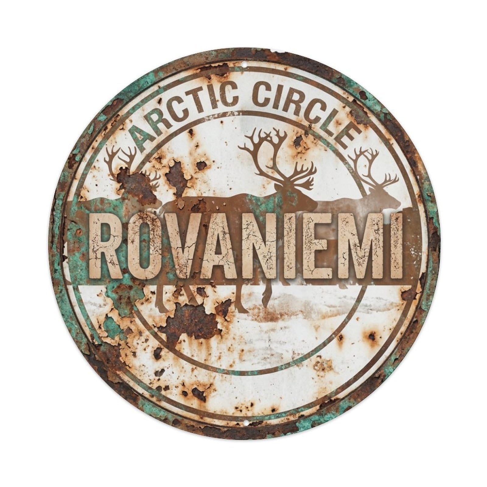 Travel Vintage Finland Rovaniemi Metal Tin Sign