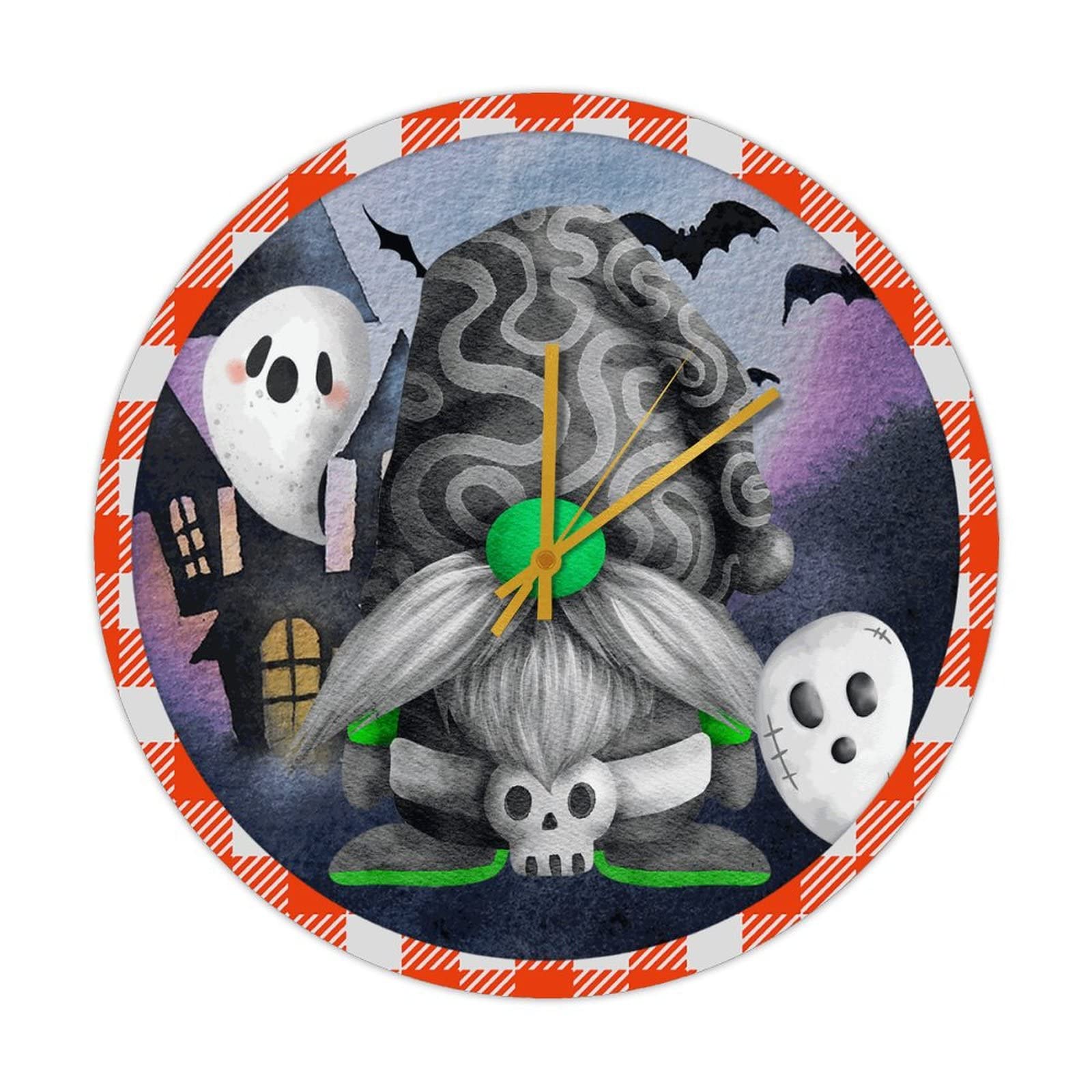 Horloge bois Halloween silencieuse pour supprimer le tic-tac dans la chambre