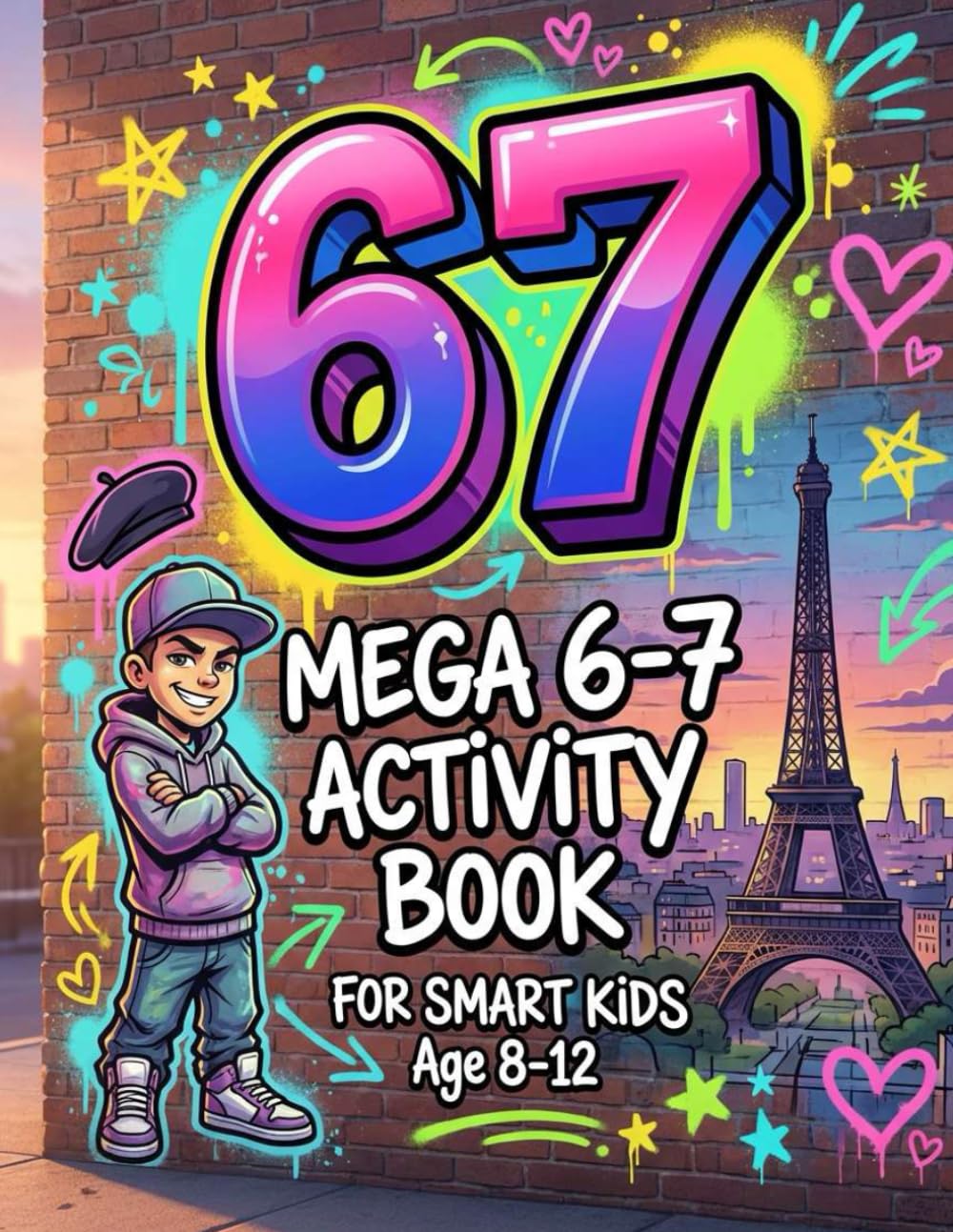 Mega 67 Activity Book for Smart Kids Age 8-12: Brain Games, Mazes, and Urban Coloring for Smart Kids