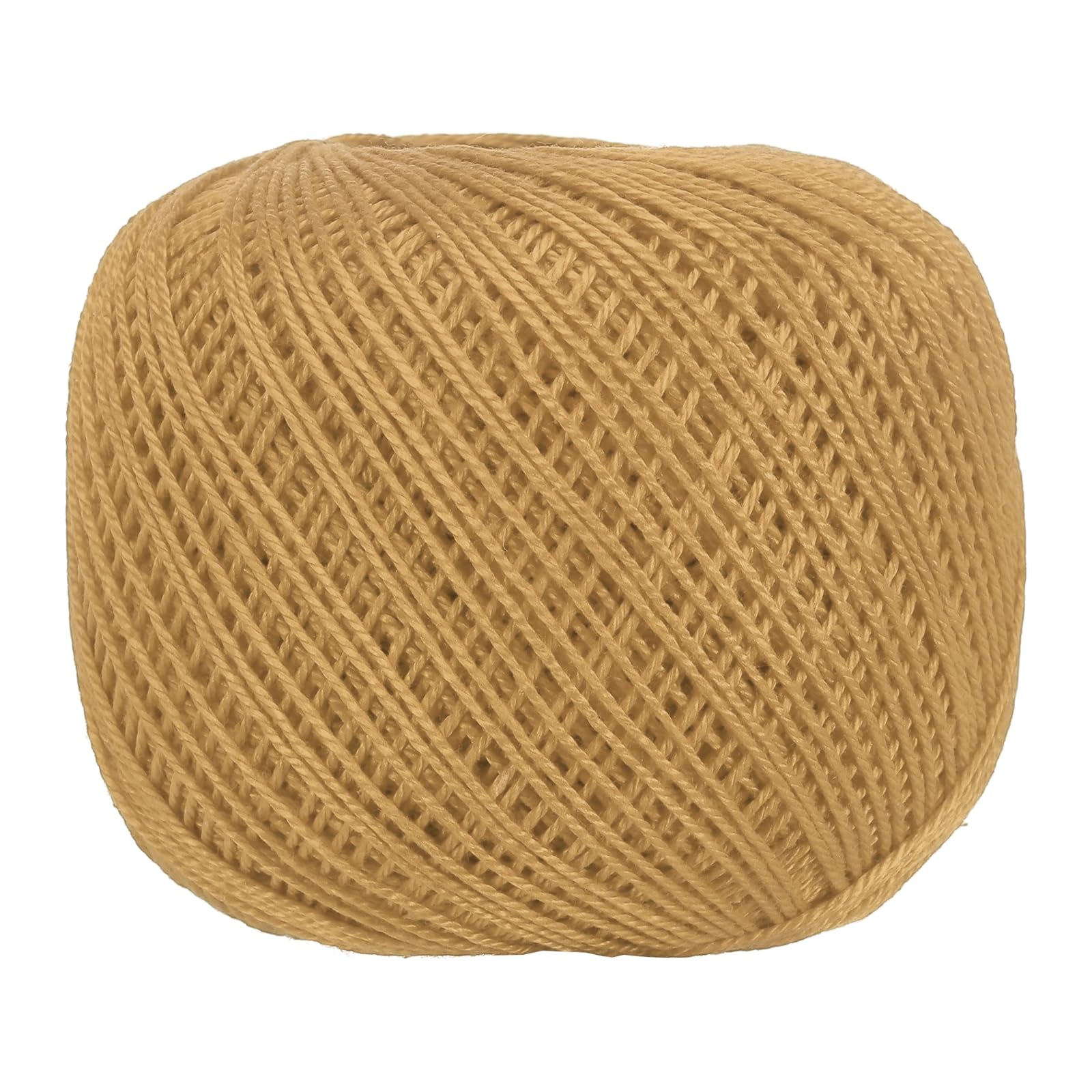 sourcing map 164 Yards Size 3 Champagne Pearl Cotton Crochet Thread Lace Weight Yarn Tatting Thread for Crocheting Knitting Embroidery Sewing