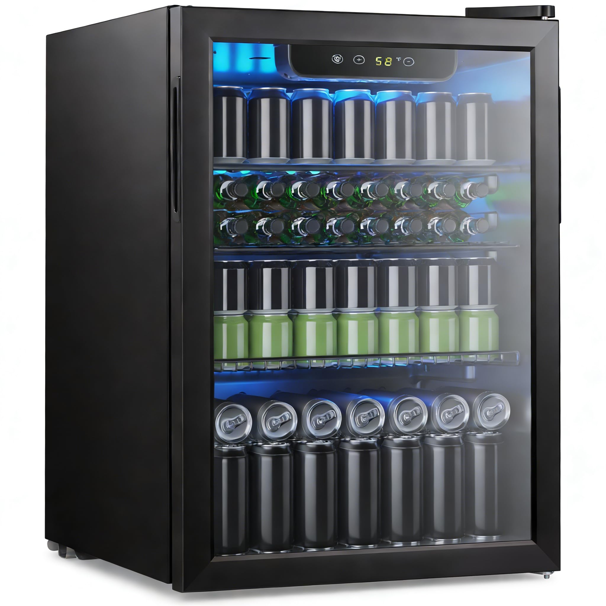 Electactic 95 Cans Beverage Refrigerator, 26 Bottle Mini Fridge, 2.7 cu.ft Drink Fridge Digital Temperature Control for Bottled Beer, Soda,Water