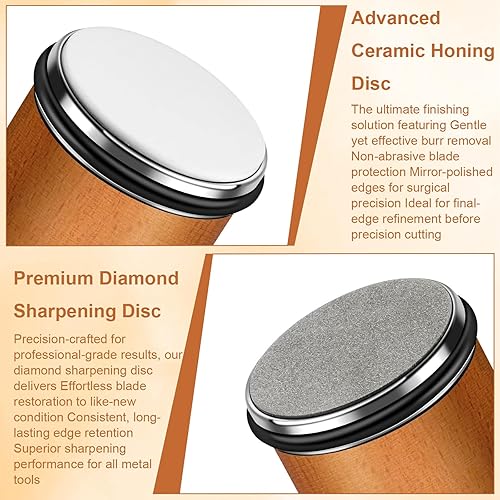 Miniatura 4 de Kit de afilador de cuchillos rodantes  5 ángulos magnéticos (1215171922)  Herramienta profesional de afilar cuchillos rodantes con discos de