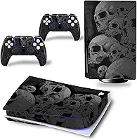 Skin Wrap compatível com console de disco PS5, adesivo de vinil protetor para controle sem fio (cinza escuro)